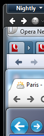 Back and forward buttons of Firefox, Opera, SRWare Iron (Chrome), and Internet Explorer