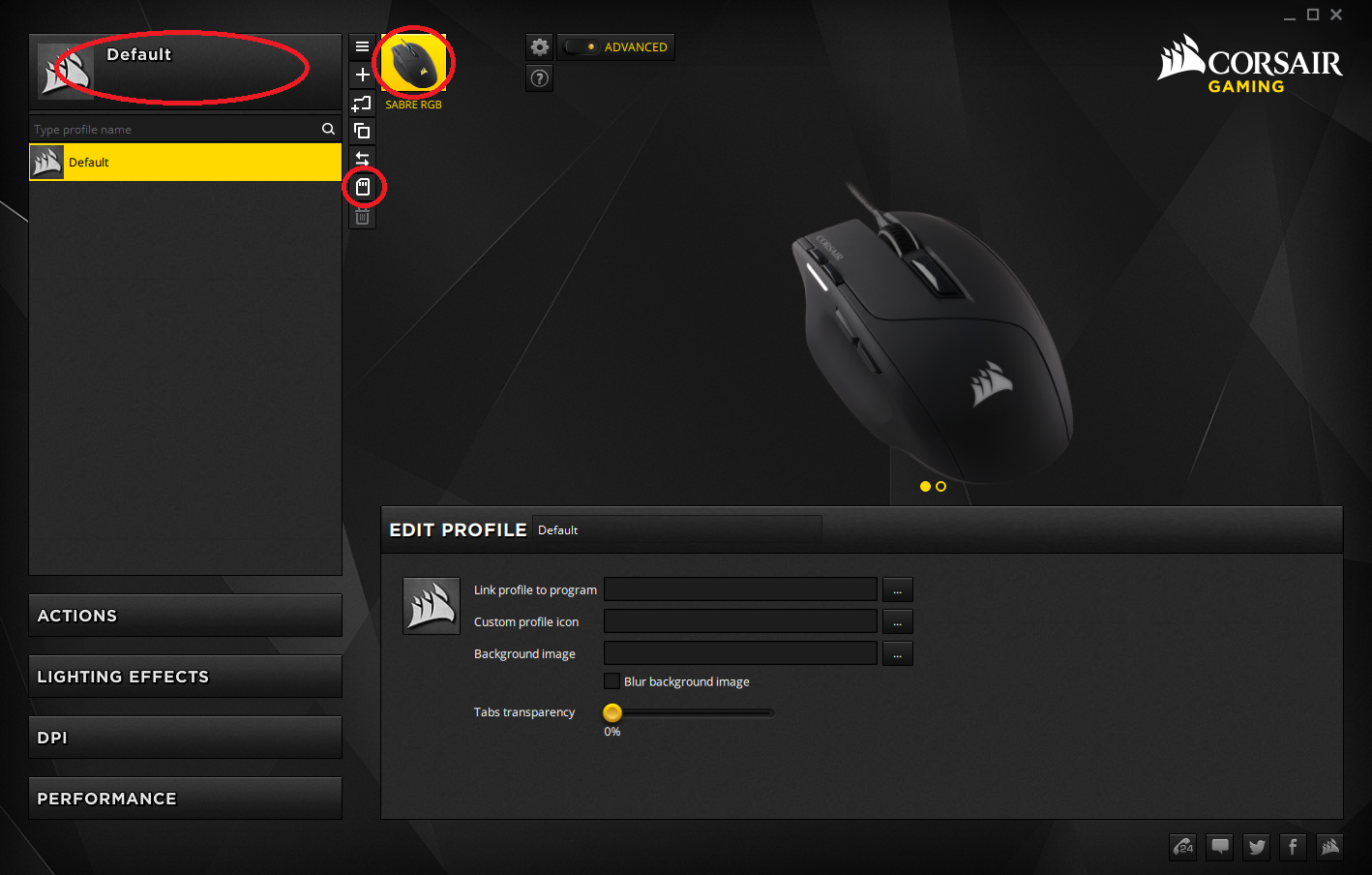 corsair mouse settings